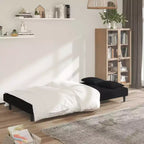 Sofá cama de 2 plazas vidaXL con dos almohadas de terciopelo negro