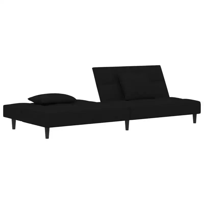 Sofá cama de 2 plazas vidaXL con dos almohadas de terciopelo negro