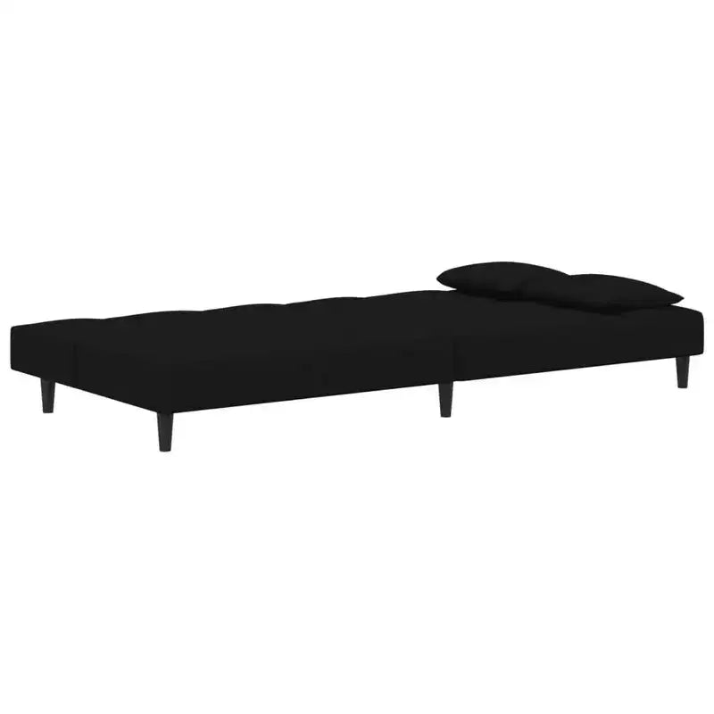 Sofá cama de 2 plazas vidaXL con dos almohadas de terciopelo negro