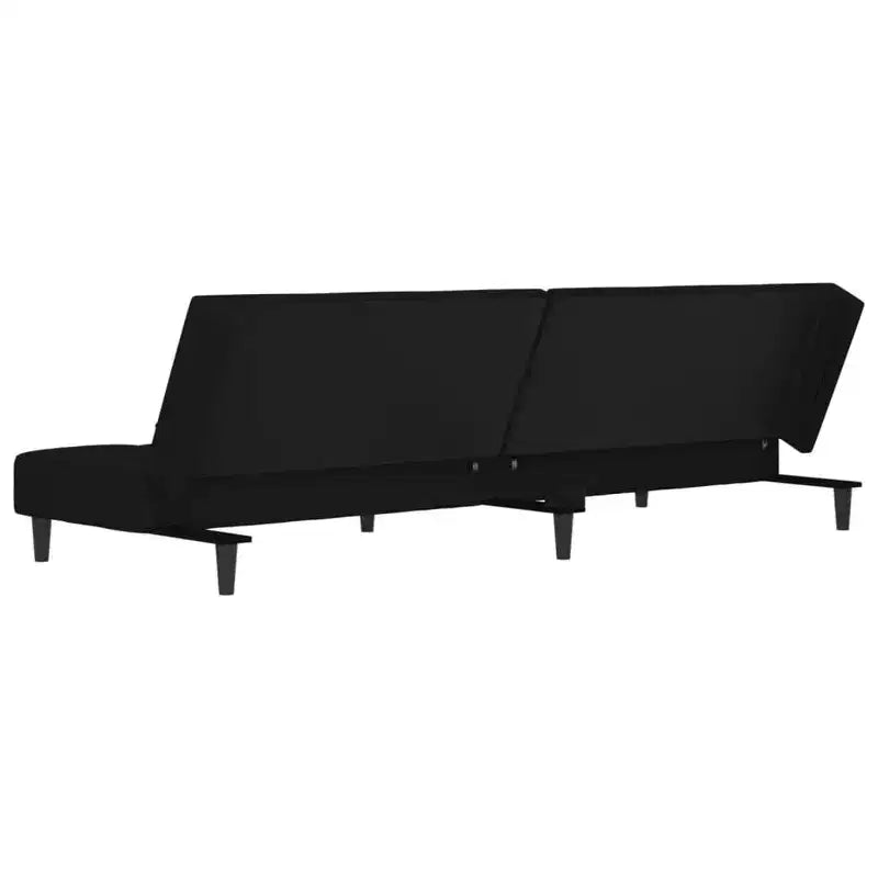 Sofá cama de 2 plazas vidaXL con dos almohadas de terciopelo negro