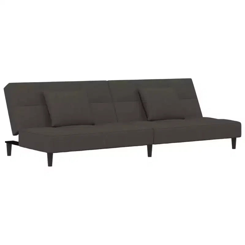 Sofá cama de 2 plazas vidaXL con dos almohadas de terciopelo negro