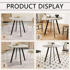 MAYEERTY Mesa de centro circular minimalista moderna de 33.5 pulgadas, textura de cemento gris para sala de estar
