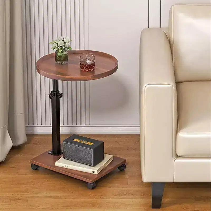 Mesa auxiliar móvil Acekool con forma de C, altura ajustable y ruedas para sala de estar y dormitorio