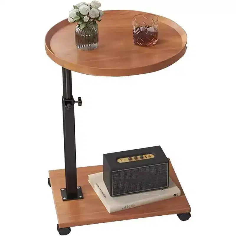 Mesa auxiliar móvil Acekool con forma de C, altura ajustable y ruedas para sala de estar y dormitorio