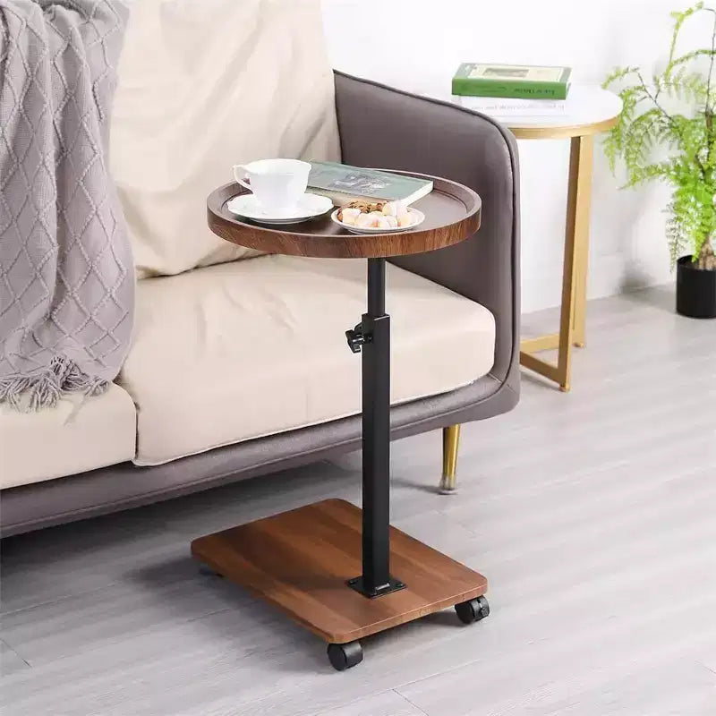 Mesa auxiliar móvil Acekool con forma de C, altura ajustable y ruedas para sala de estar y dormitorio