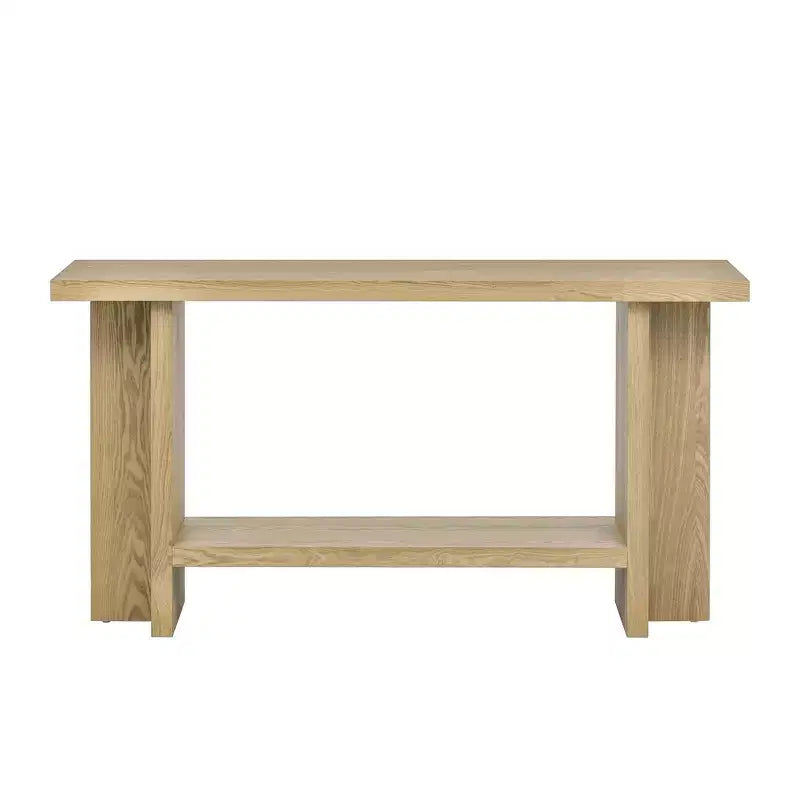 Consolas para entrada, mesa de sofá grande detrás del sofá, mesas de sofá de madera con patas de diseño en forma de T para sala de estar, vestíbulo