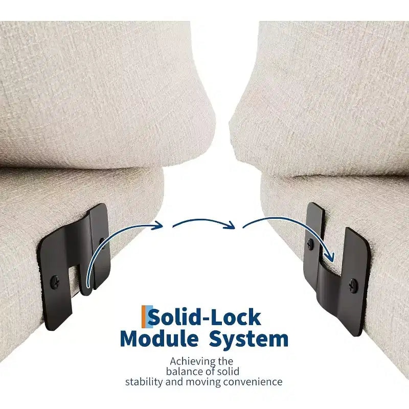 Seccional de sofá nube extragrande: Sofá modular en forma de U de chenilla, diseño de asiento profundo sin estructura