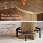 Mesa alta de bar Lantine, mesa redonda de pub de 95 cm de alto para bares pequeños, comedor, cocina, color madera (solo mesa)