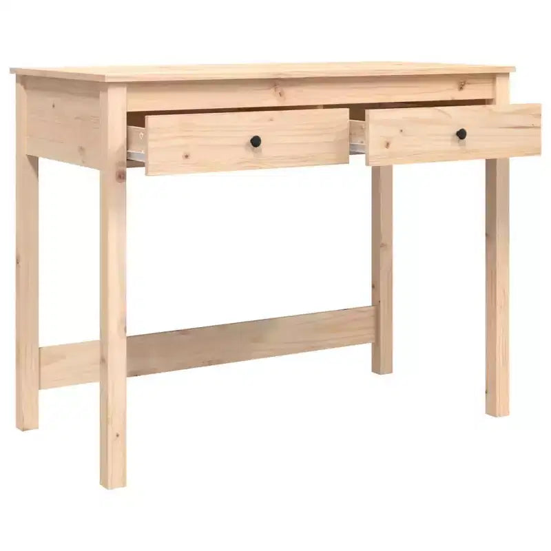 vidaXL Escritorio Madera Natural Madera maciza de pino Escritorio mediano Rectangular