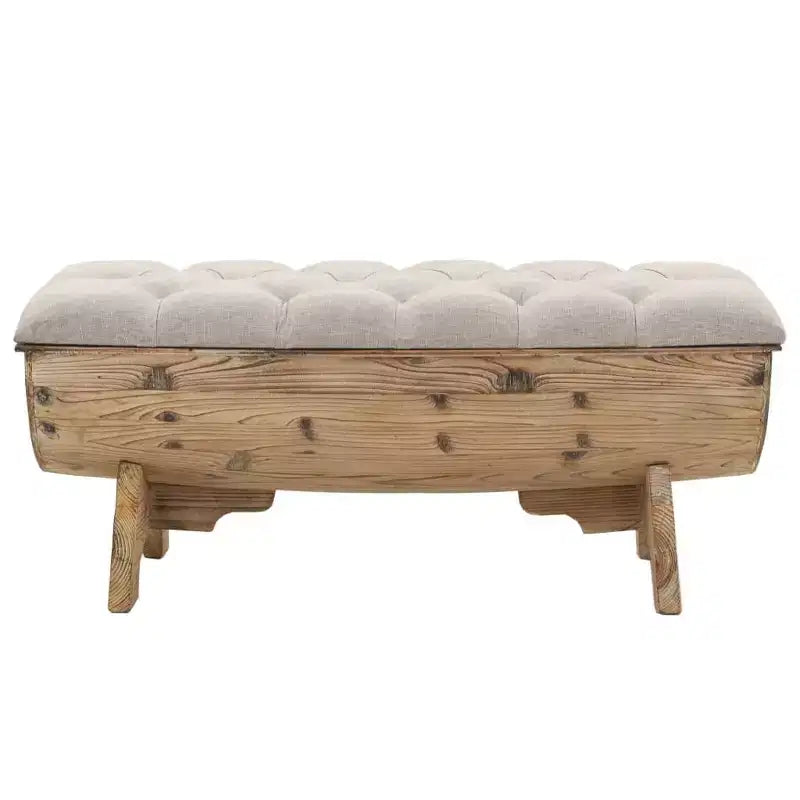 vidaXL Banco de almacenamiento 40,6 de madera maciza de abeto