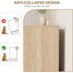 Cómoda de 5 cajones de ratán para dormitorio, diseño de cuerpo de gabinete y patas integrados, cómoda de madera para pasillos, entradas y armarios, fácil montaje