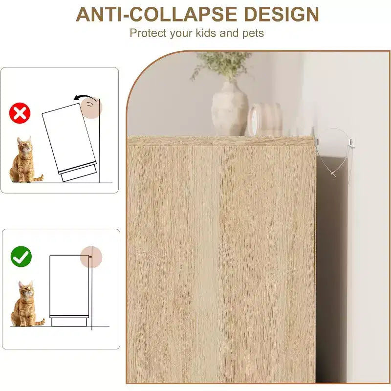 Cómoda de 5 cajones de ratán para dormitorio, diseño de cuerpo de gabinete y patas integrados, cómoda de madera para pasillos, entradas y armarios, fácil montaje