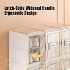 Organizador de zapatos de 4 piezas, organizador de zapatos apilable de plástico transparente para armario, caja de zapatos apilable de plástico transparente para entrada, plegable, ahorra espacio