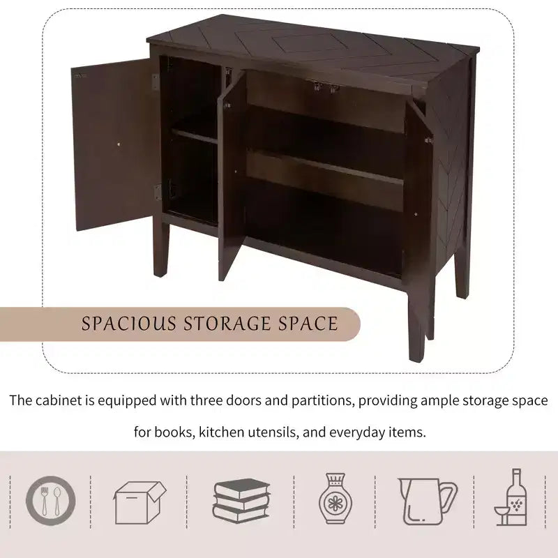Mueble de almacenaje auxiliar vintage con estante ajustable, aparador de madera maciza, mesa consola, mesa auxiliar de sofá, gris