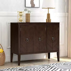 Mueble de almacenaje auxiliar vintage con estante ajustable, aparador de madera maciza, mesa consola, mesa auxiliar de sofá, gris