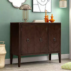Mueble de almacenaje auxiliar vintage con estante ajustable, aparador de madera maciza, mesa consola, mesa auxiliar de sofá, gris