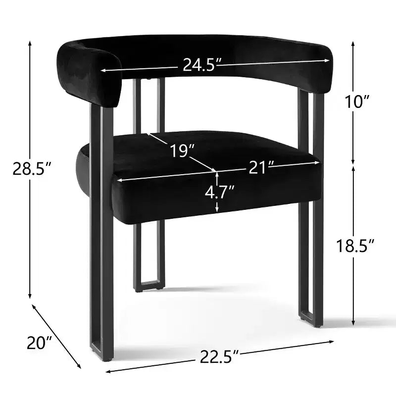 Juego de 6 sillas de comedor tapizadas Panipeachy, sillas de cocina de terciopelo contemporáneo con respaldo curvo y elegante base de metal