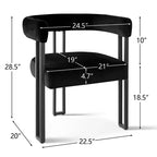Juego de 6 sillas de comedor tapizadas Panipeachy, sillas de cocina de terciopelo contemporáneo con respaldo curvo y elegante base de metal