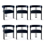 Juego de 6 sillas de comedor tapizadas Panipeachy, sillas de cocina de terciopelo contemporáneo con respaldo curvo y elegante base de metal