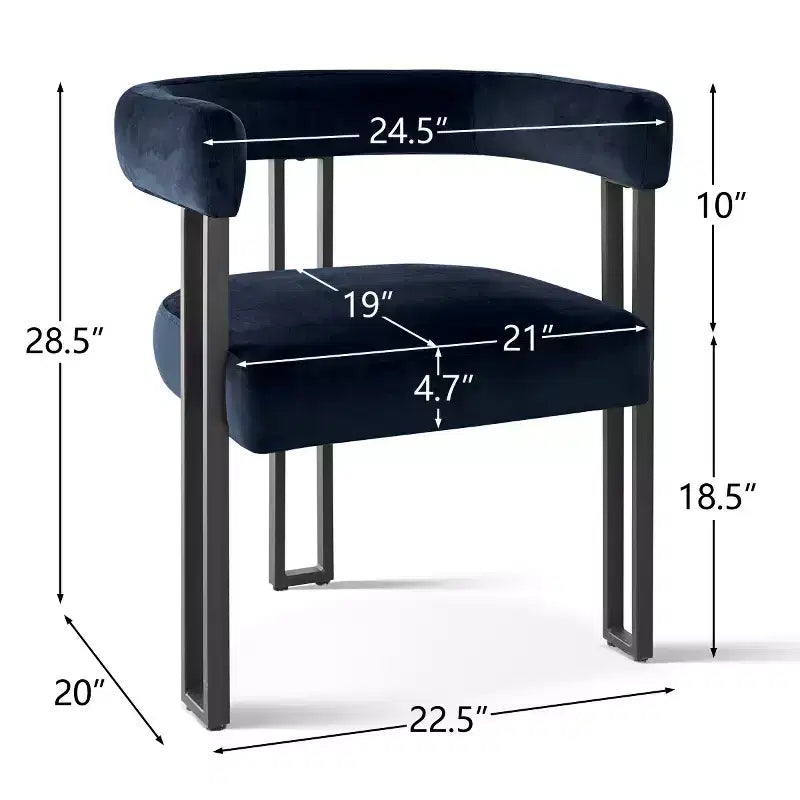 Juego de 6 sillas de comedor tapizadas Panipeachy, sillas de cocina de terciopelo contemporáneo con respaldo curvo y elegante base de metal