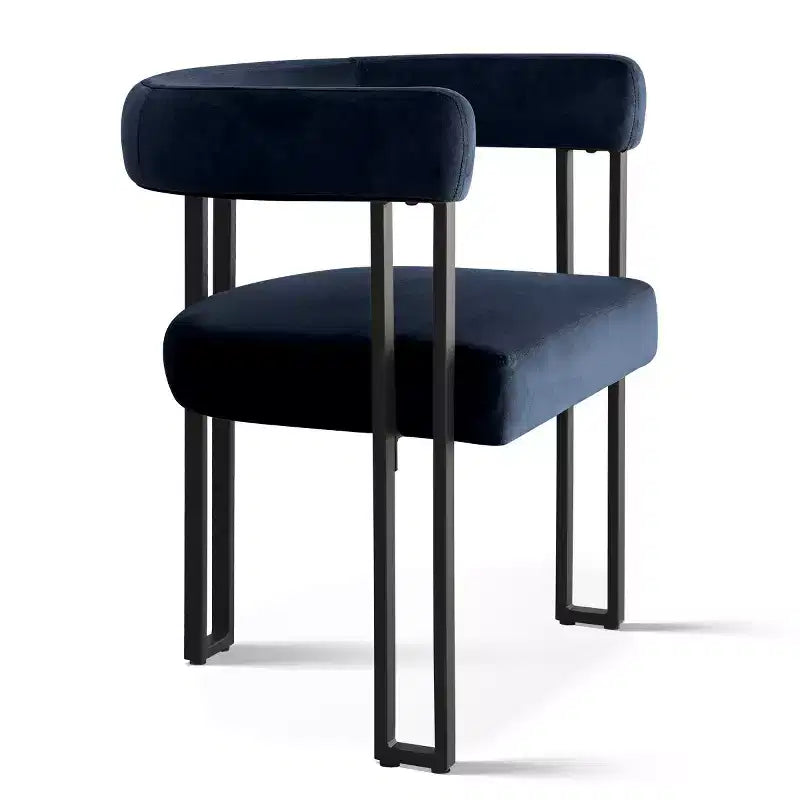 Juego de 6 sillas de comedor tapizadas Panipeachy, sillas de cocina de terciopelo contemporáneo con respaldo curvo y elegante base de metal