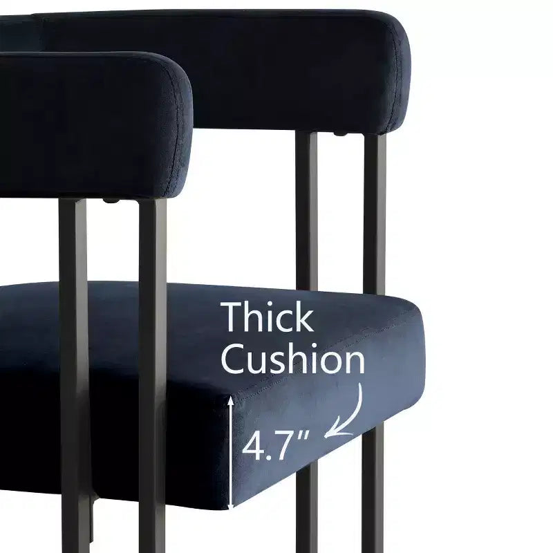 Juego de 6 sillas de comedor tapizadas Panipeachy, sillas de cocina de terciopelo contemporáneo con respaldo curvo y elegante base de metal