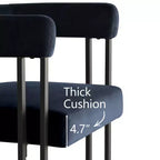 Juego de 6 sillas de comedor tapizadas Panipeachy, sillas de cocina de terciopelo contemporáneo con respaldo curvo y elegante base de metal