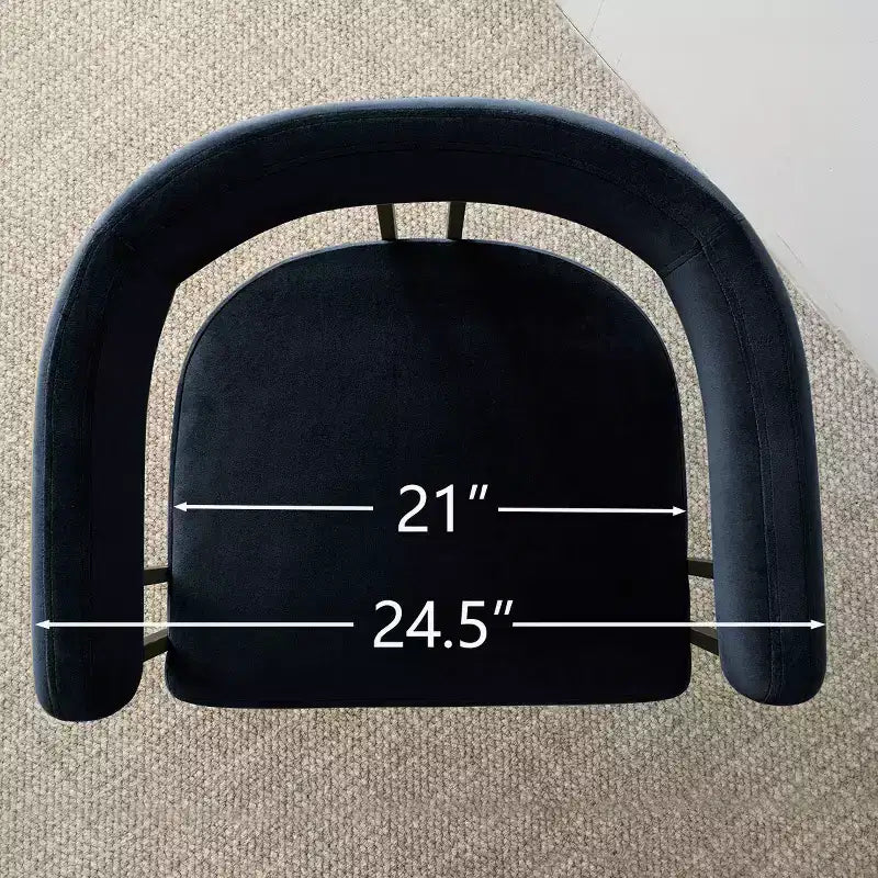 Juego de 6 sillas de comedor tapizadas Panipeachy, sillas de cocina de terciopelo contemporáneo con respaldo curvo y elegante base de metal