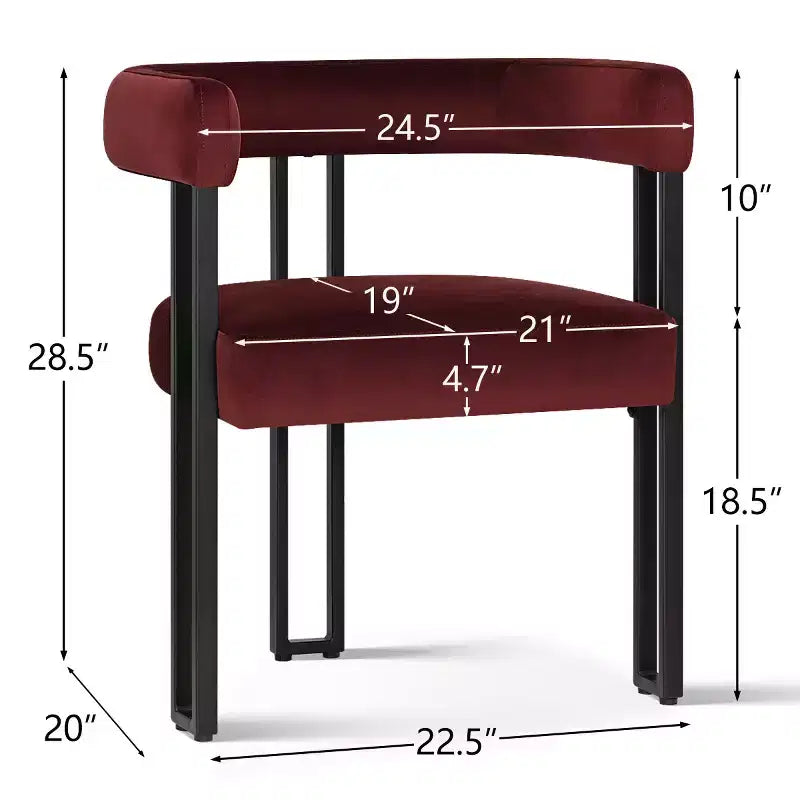 Juego de 6 sillas de comedor tapizadas Panipeachy, sillas de cocina de terciopelo contemporáneo con respaldo curvo y elegante base de metal