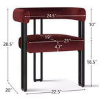 Juego de 6 sillas de comedor tapizadas Panipeachy, sillas de cocina de terciopelo contemporáneo con respaldo curvo y elegante base de metal