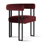 Juego de 6 sillas de comedor tapizadas Panipeachy, sillas de cocina de terciopelo contemporáneo con respaldo curvo y elegante base de metal