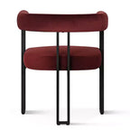 Juego de 6 sillas de comedor tapizadas Panipeachy, sillas de cocina de terciopelo contemporáneo con respaldo curvo y elegante base de metal