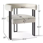 Juego de 6 sillas de comedor tapizadas Panipeachy, sillas de cocina de terciopelo contemporáneo con respaldo curvo y elegante base de metal