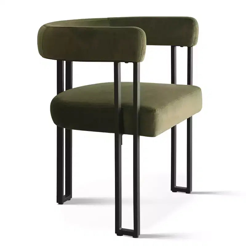 Juego de 6 sillas de comedor tapizadas Panipeachy, sillas de cocina de terciopelo contemporáneo con respaldo curvo y elegante base de metal