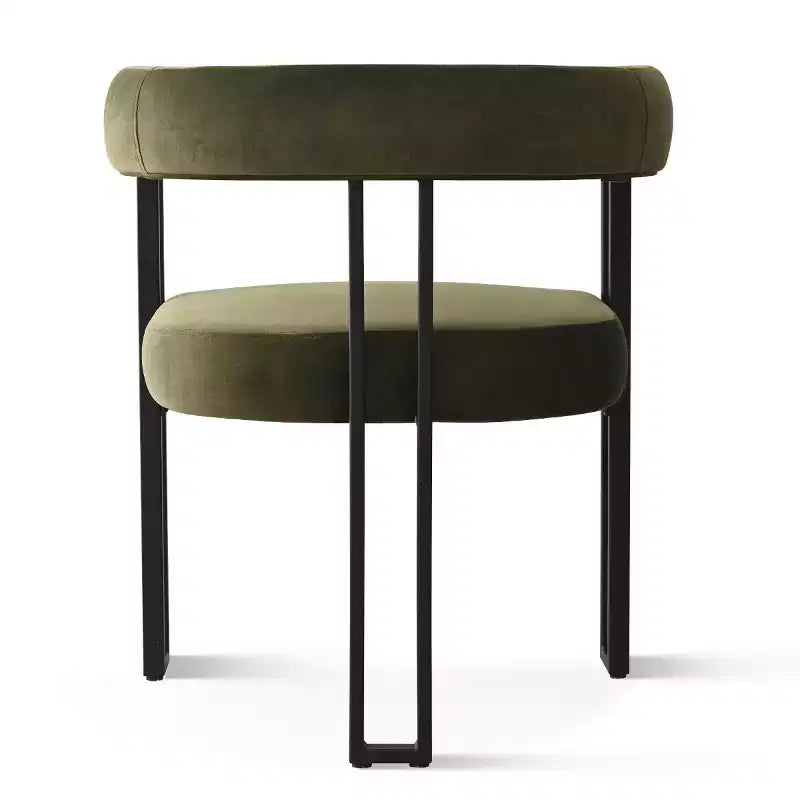 Juego de 6 sillas de comedor tapizadas Panipeachy, sillas de cocina de terciopelo contemporáneo con respaldo curvo y elegante base de metal