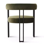 Juego de 6 sillas de comedor tapizadas Panipeachy, sillas de cocina de terciopelo contemporáneo con respaldo curvo y elegante base de metal