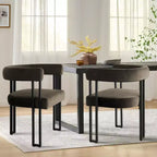 Juego de 6 sillas de comedor tapizadas Panipeachy, sillas de cocina de terciopelo contemporáneo con respaldo curvo y elegante base de metal