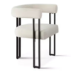 Juego de 6 sillas de comedor tapizadas Panipeachy, sillas de cocina de terciopelo contemporáneo con respaldo curvo y elegante base de metal