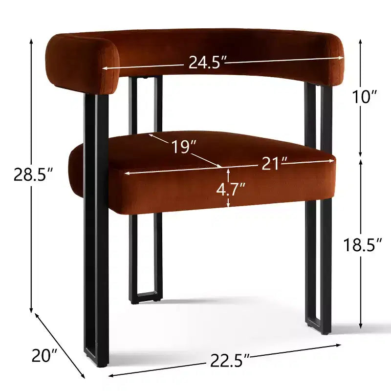 Juego de 6 sillas de comedor tapizadas Panipeachy, sillas de cocina de terciopelo contemporáneo con respaldo curvo y elegante base de metal