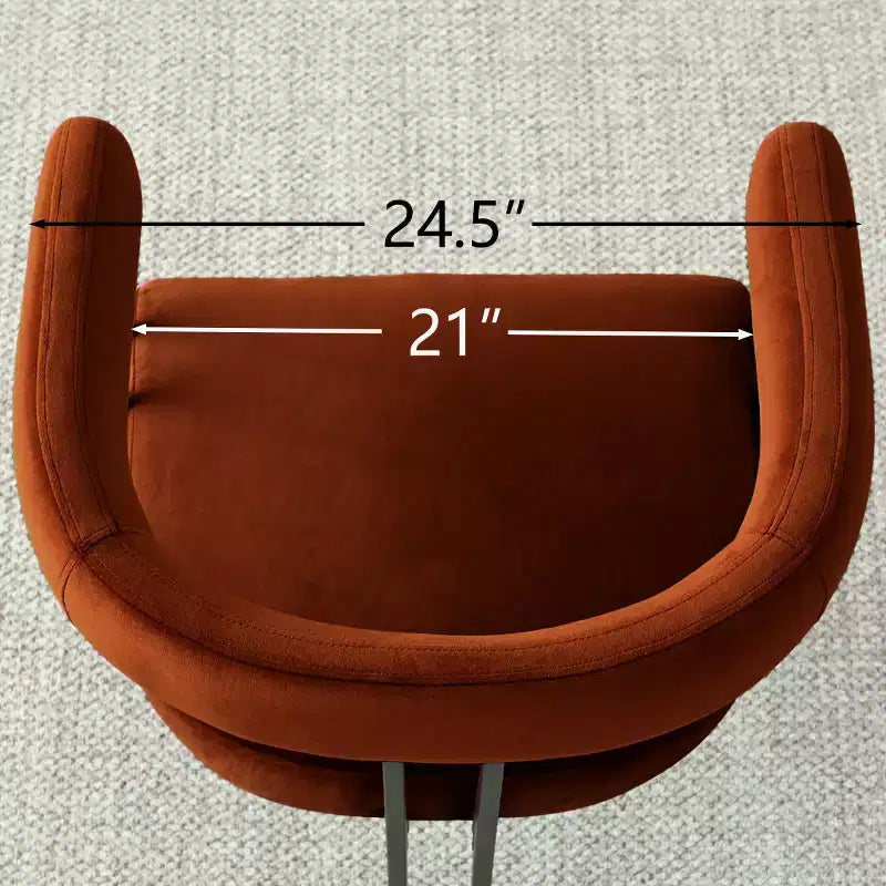 Juego de 6 sillas de comedor tapizadas Panipeachy, sillas de cocina de terciopelo contemporáneo con respaldo curvo y elegante base de metal