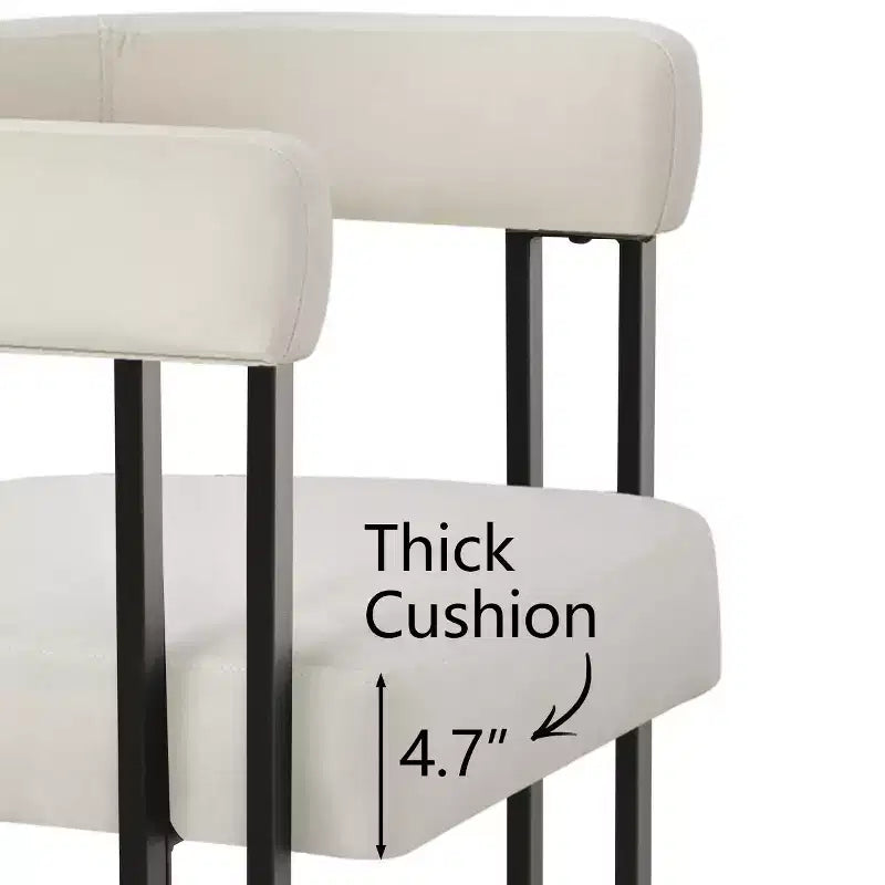 Juego de 6 sillas de comedor tapizadas Panipeachy, sillas de cocina de terciopelo contemporáneo con respaldo curvo y elegante base de metal