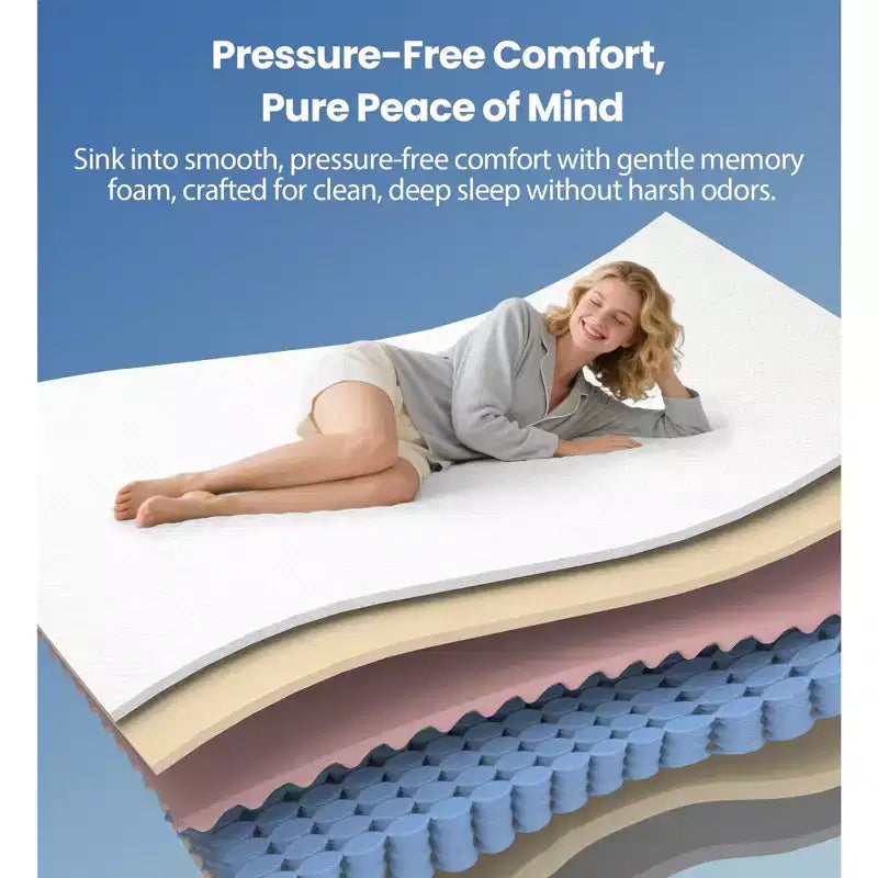 Colchón King Size de 14 pulgadas, colchón de espuma viscoelástica refrescante para un sueño reparador y alivio de la presión, colchón en caja, firmeza media