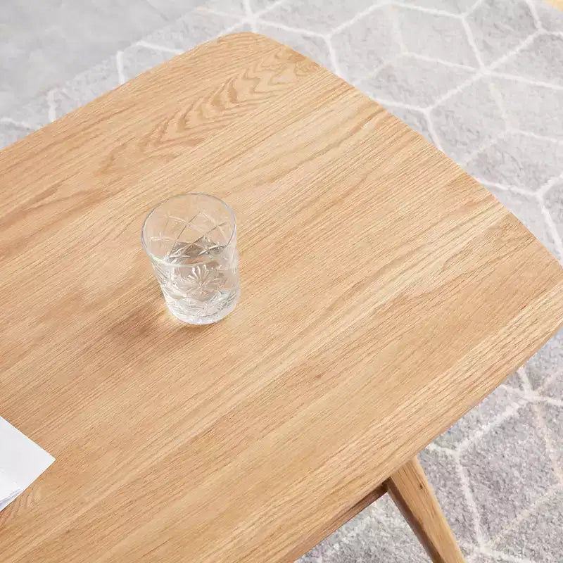 Mesa de centro TUYOHW, estructura 100 % de roble de primera calidad, mesa baja de centro de 2 niveles natural de 120x56 cm / 102x51 cm para sala de estar, mesa auxiliar baja, fácil de montar