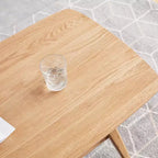 Mesa de centro TUYOHW, estructura 100 % de roble de primera calidad, mesa baja de centro de 2 niveles natural de 120x56 cm / 102x51 cm para sala de estar, mesa auxiliar baja, fácil de montar