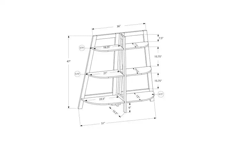 TUYOHW Estantería Moderna de Escalera de 3 Niveles, Estantería Abierta, Estantes de Madera para Libros, Librerías para Espacios Pequeños, Sala de Estar, Dormitorio, Oficina