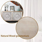 GDFStudio Eni Gabinete de almacenamiento vintage de 59'' con 4 puertas de madera tallada y 2 estantes