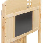 Cama de suelo Bellemave estilo Montessori con estantería y pizarra, cama de plataforma de madera maciza con barandillas y cabecero de almacenamiento para niños y adolescentes