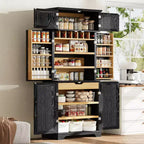 GDFStudio Alaia 78.2 Gabinete de despensa de cocina tipo casa de campo con 8 estantes en la puerta, 3 estantes ajustables y cajón oculto