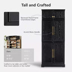 GDFStudio Alaia 78.2 Gabinete de despensa de cocina tipo casa de campo con 8 estantes en la puerta, 3 estantes ajustables y cajón oculto