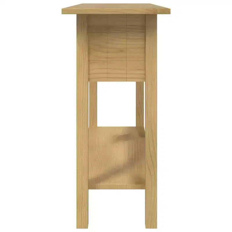 vidaXL Mesa consola marrón de pino macizo encerado 93 x 34,5 x 73 cm
